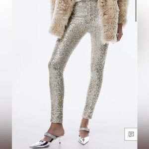 ELASTIC SEQUIN PANTS L